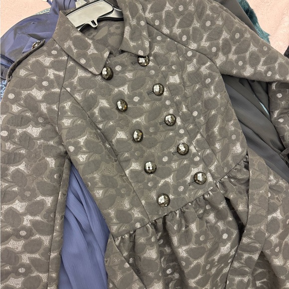 Betsy Johnson Floral Metallic Coat - Picture 8 of 13